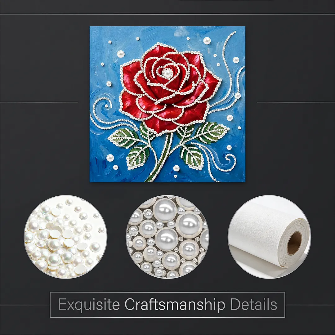Romantic Roses DIY Pearl Painting Art Kits Frameless for Home Decor 30x30cm
