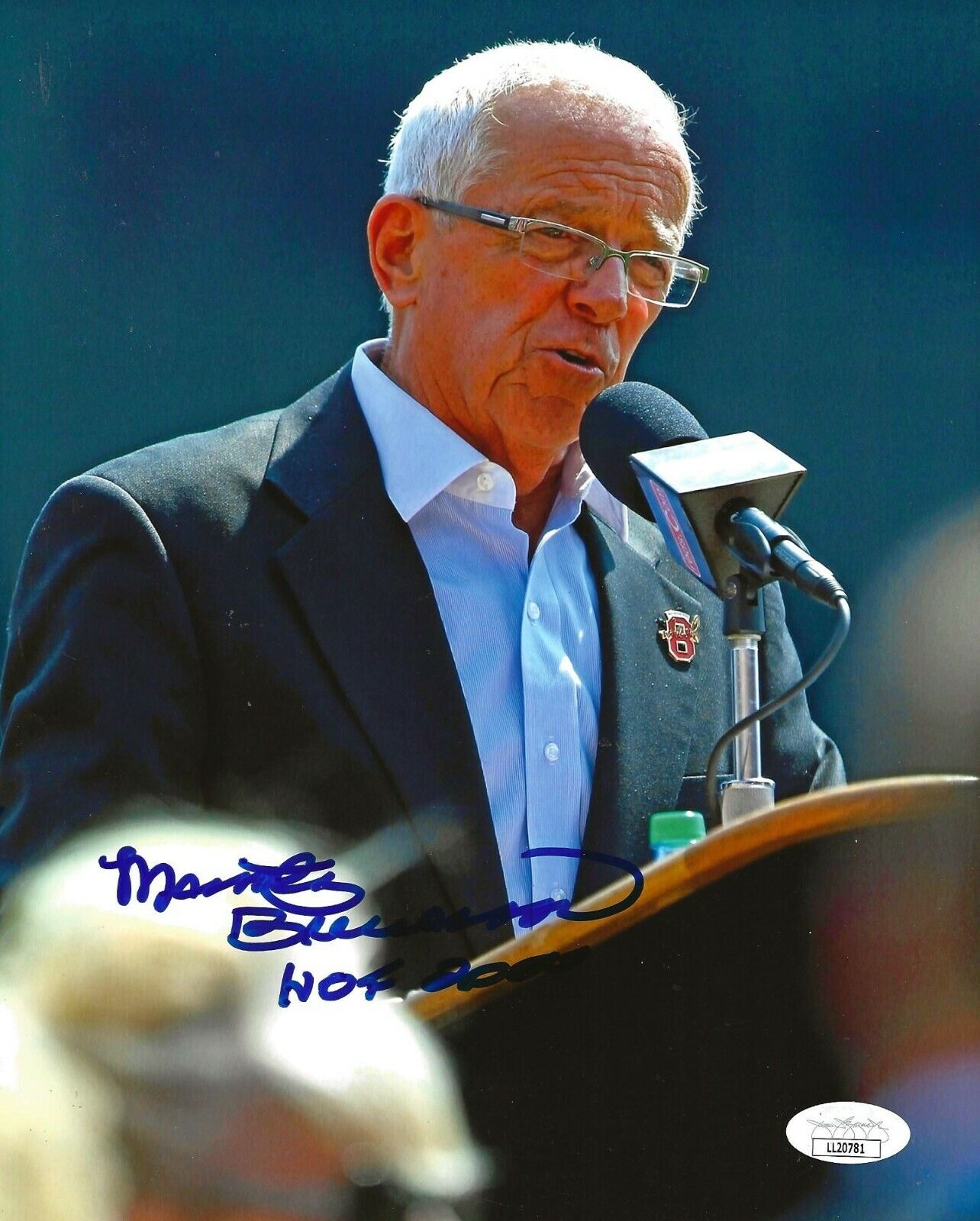 Marty Brennaman signed Cincinnati Reds 8x10 Photo Poster painting autographed HOF Inscrip. 3 JSA