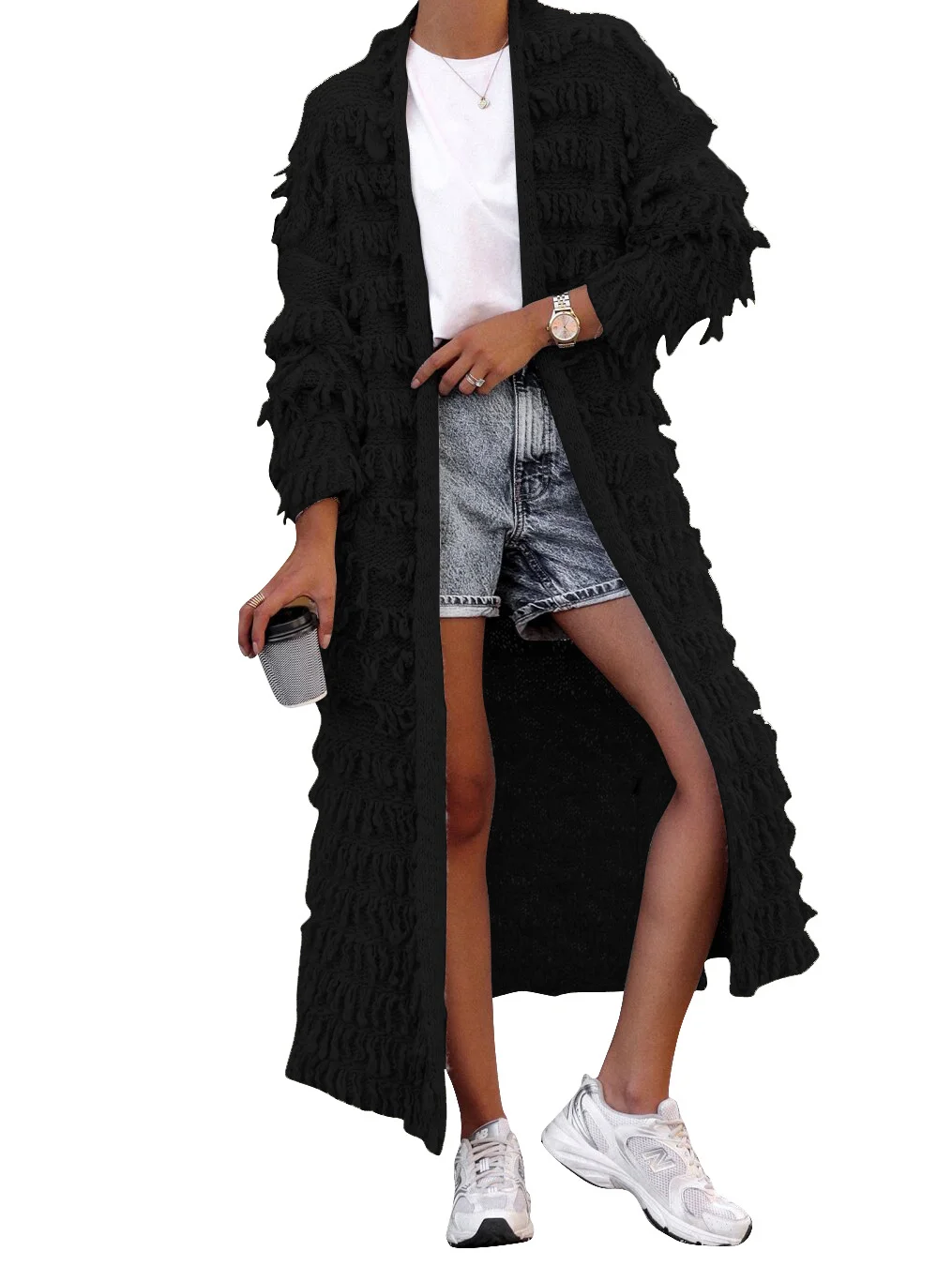 Woherb Woherb New Women's Wear Tassel Knitted Jacket-Outfit Ideas