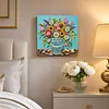 Framed Sunflower Blue Vase -  DIY Button Art Painting Kit for Creativity DIY Pearl Dot Crafts for Gift Home Wall Decor 30*30CM