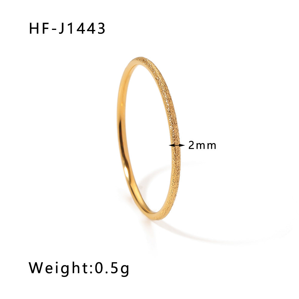 IG Style Round Geometric Stainless Steel Electroplating Rings