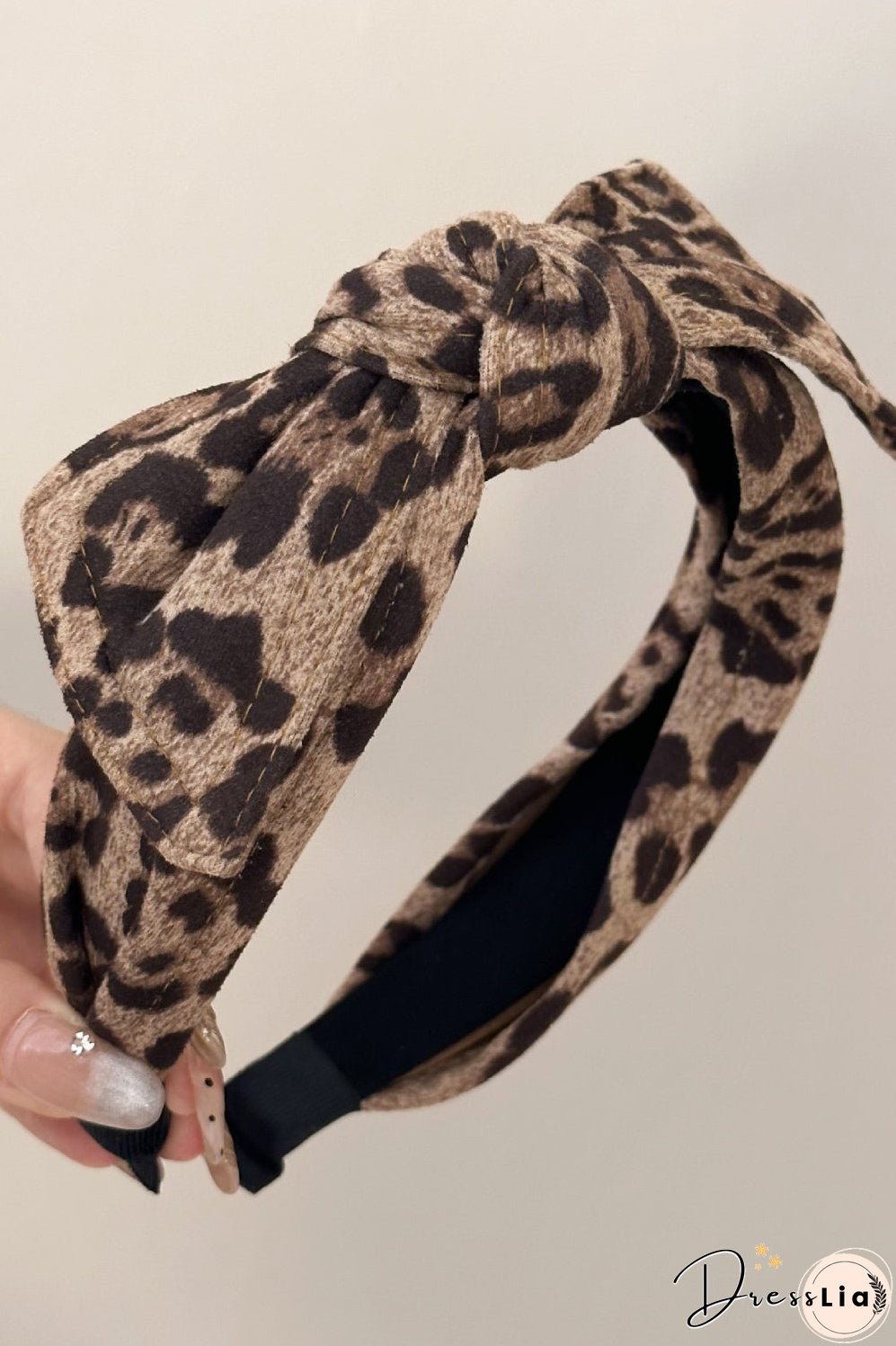 Leopard Polyester Wide Headband