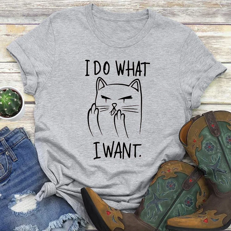 I Do What I Want Cat T-shirt Tee - 01118-Annaletters