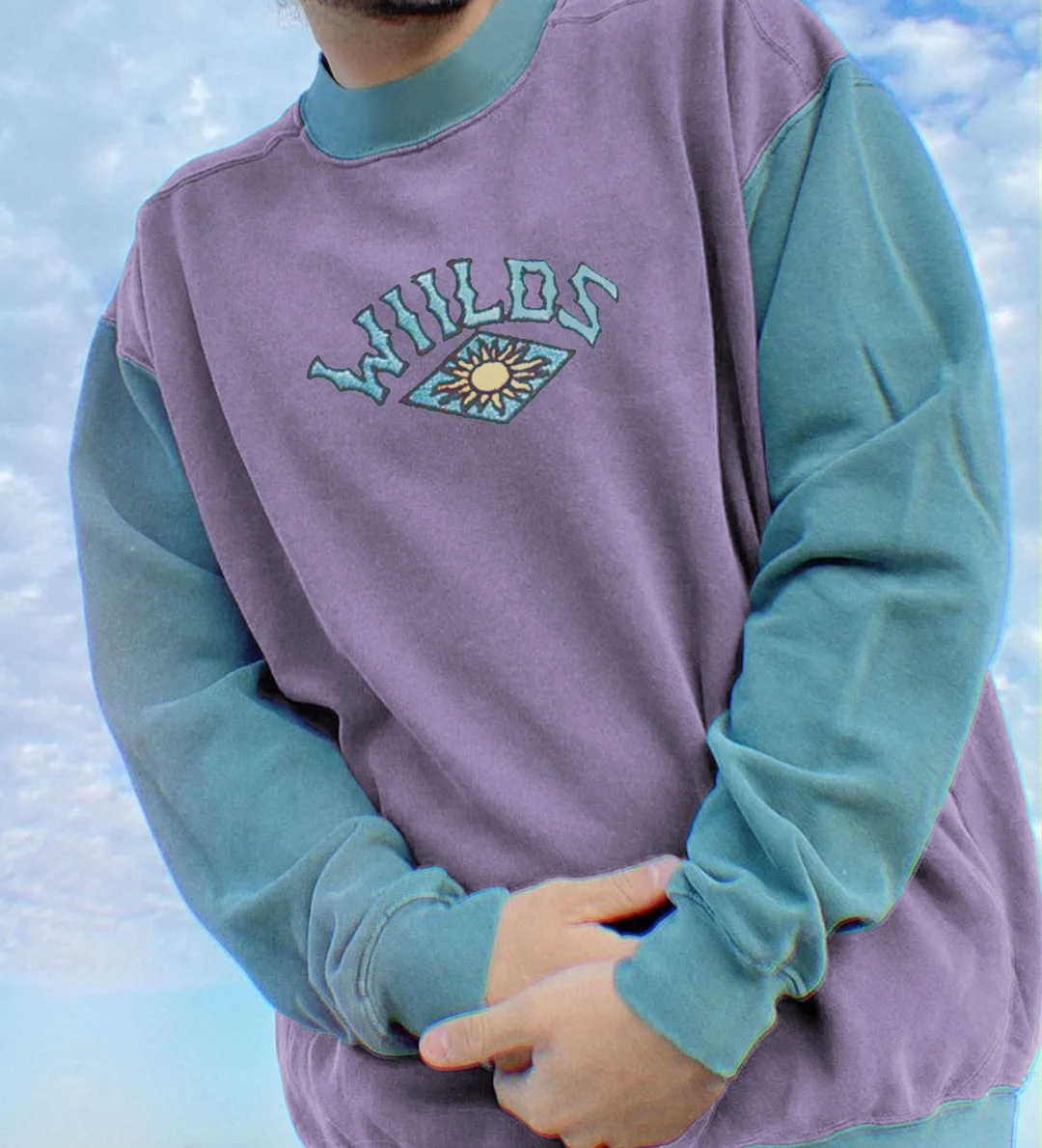 Retro surf unisex colorblock stand collar sweatshirt-barclient