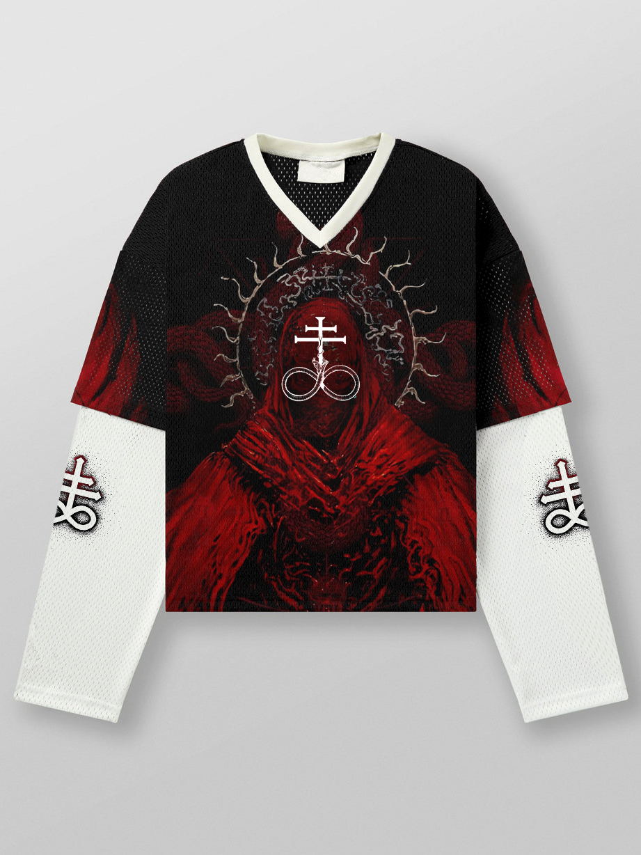 Art Satanic Blood Knight Long Sleeve Jersey