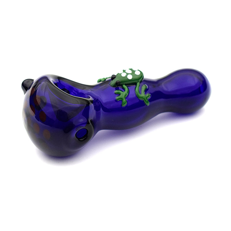 4" Animal Glass Hand Pipe Spoon Pipe with Blue Color 