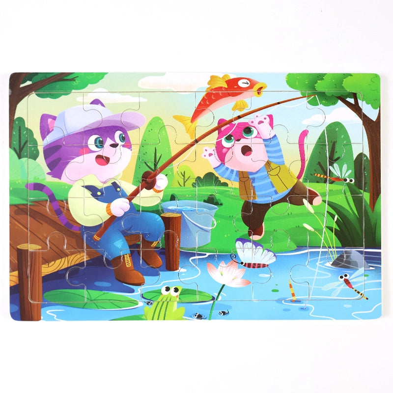Puzzles Toddler(3-6Years) Cartoon Wood Toys