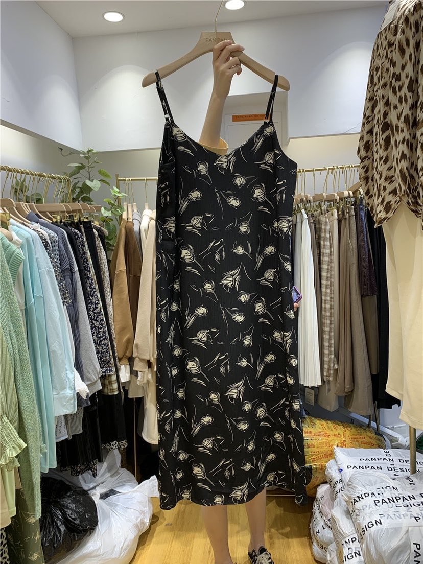 Toppies 2021 Summer Leopard Dress Floral Printing Sundress Sexy Sleeveless Midi Dress Vacation Clothes Korean Woman clothes