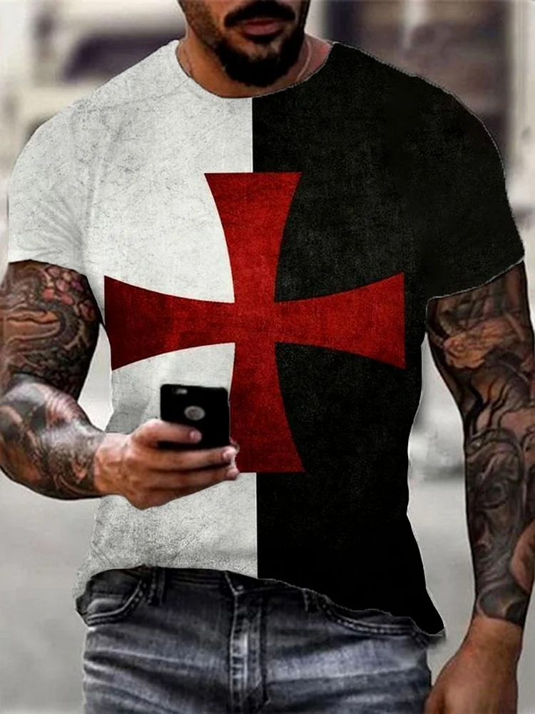 Herren-T-Shirt mit Eisernen Kreuz druck