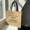 Minimal Large Capacity Linen Tote Handbag