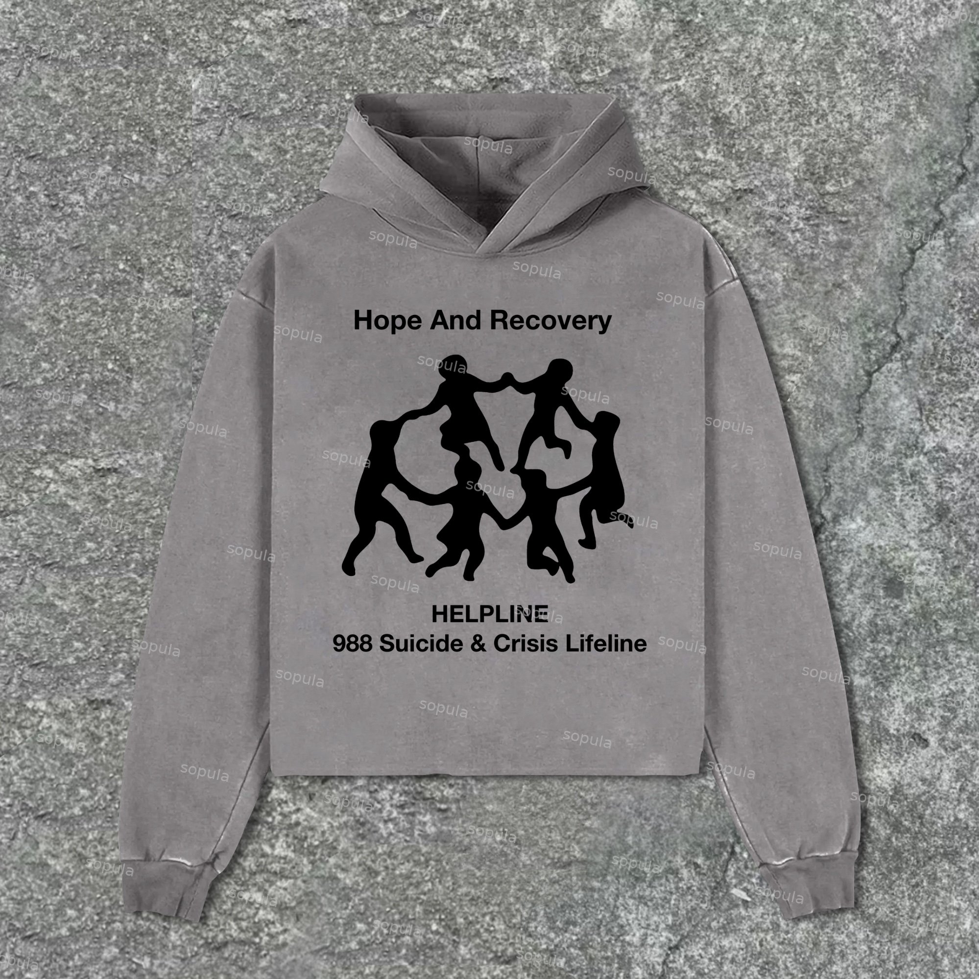 Sopula Prevention Of Suicidal Consciousness Hope And Recovery Graphics Pocketless Hoodie - SOPULA