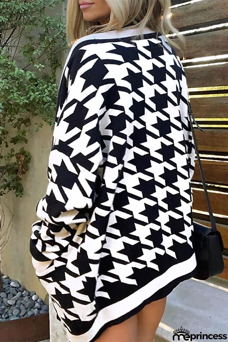 Casual Plaid Without Belt Printing Cardigan Collar Outerwear