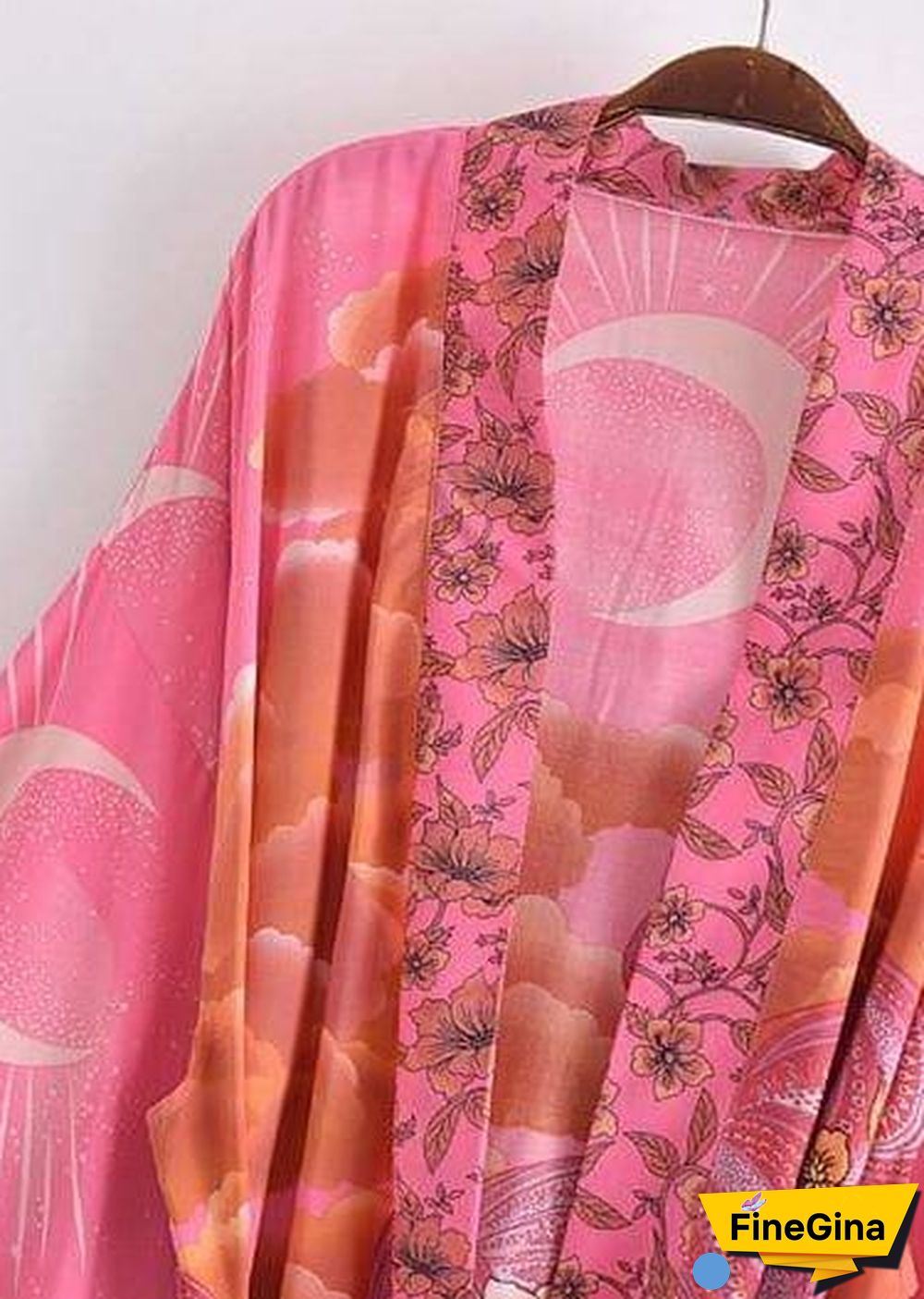 Women's Chic Galaxy Boho Kimono - Pink Dress