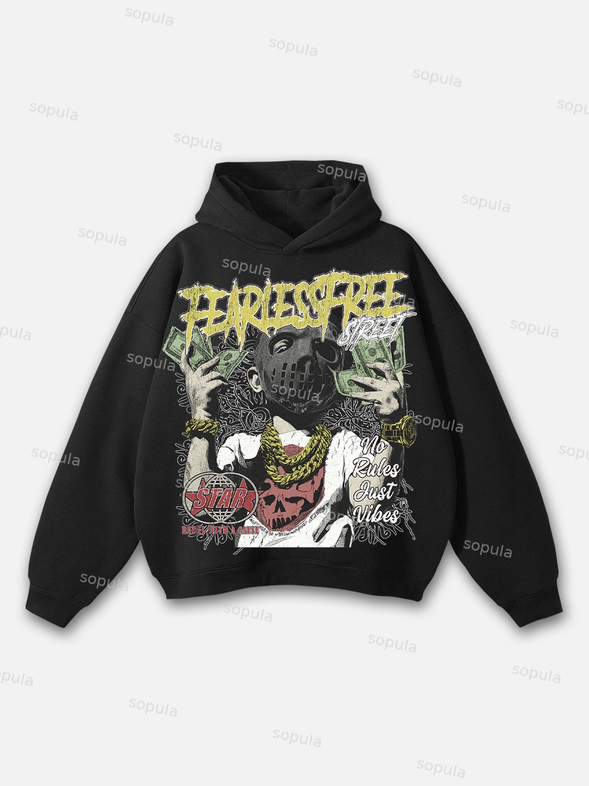 Sopula Fearless Street Retro Graphic Hoodie - SOPULA