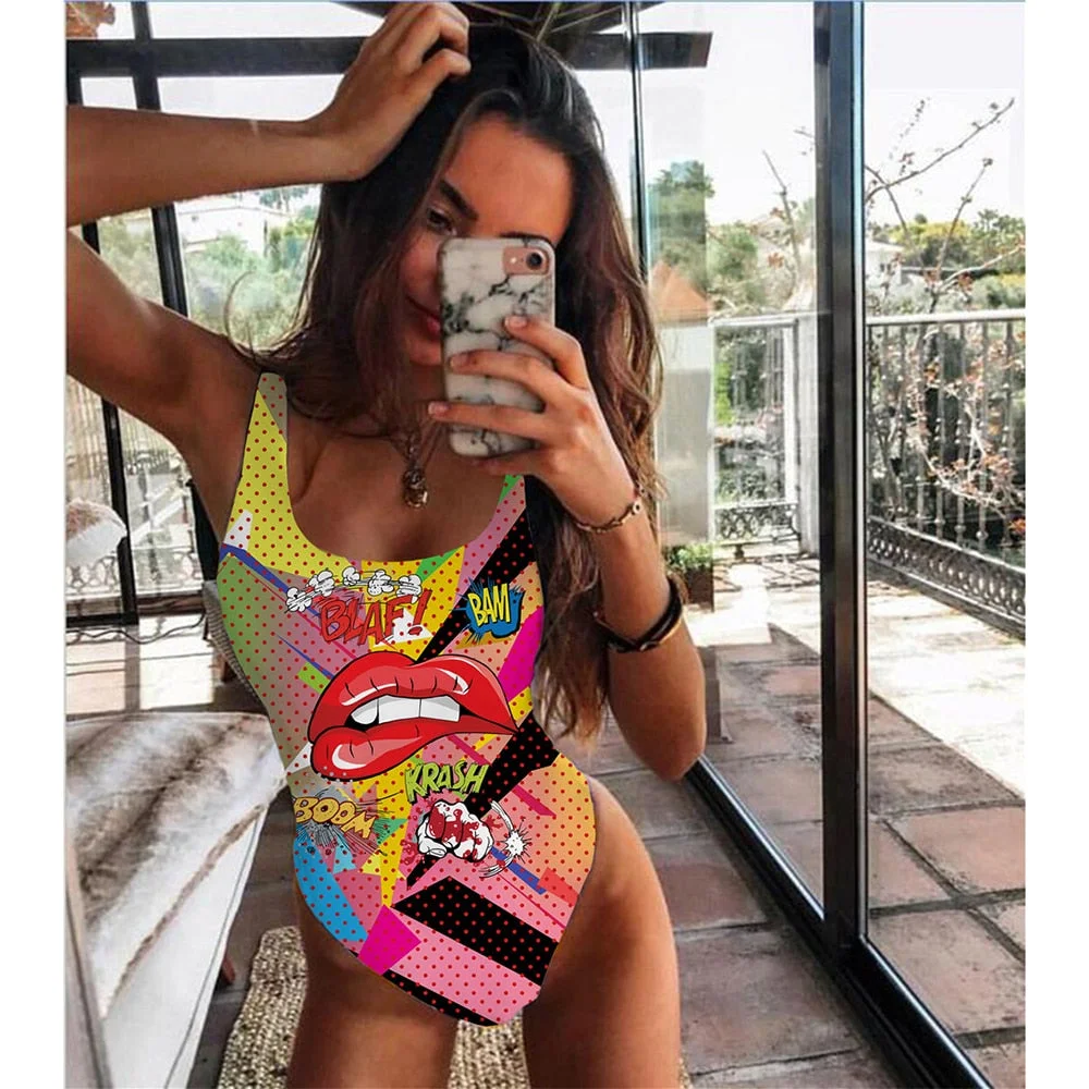 One Piece Swimsuit Women Swimwear Push Up Monokini Sexy Bodysuit Print Bathing Suit Female Beachwear Backless Swim Wear Beach