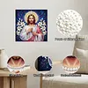 uk.everydayedeals DIY Pearl Painting With Frame - Handmade Self-Adhesive Pearls - Jesus(25*25cm)