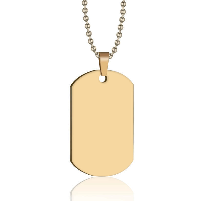 Minimalist Dog Tags Titanium Steel Men’s Pendant Necklace Men Pendant Necklaces