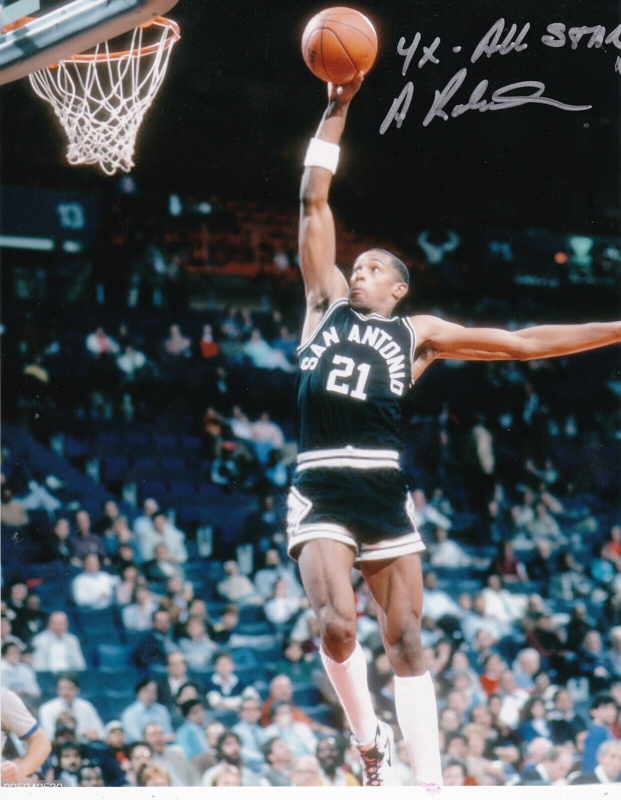 ALVIN ROBERTSON SAN ANTONIO SPURS 4 X ALL STAR ACTION SIGNED 8x10