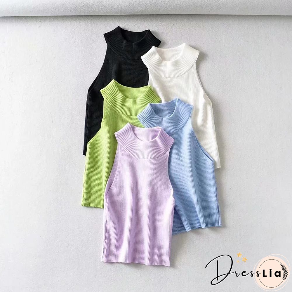 Summer New Sexy ladies tops slim crop elastic solid color narrow shoulder vest black women