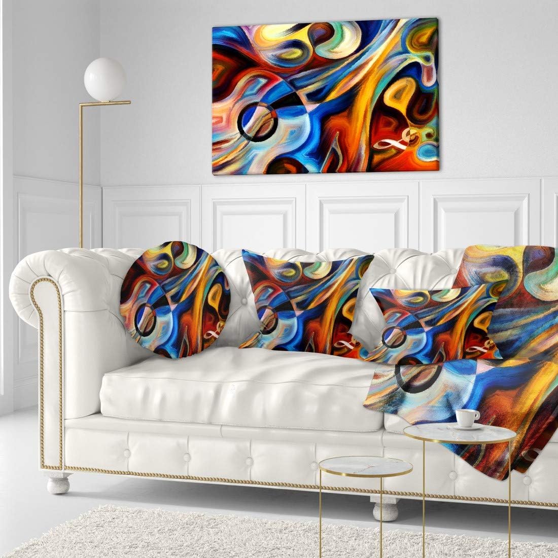 Designart PT6152-40-20  inch Abstract Music and Rhythm inch  Canvas Art Print, Red, 40x20 inch  40x20