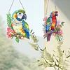 2Pcs Diamond Painting Parrot Diamond Art Pendant Wall Decor