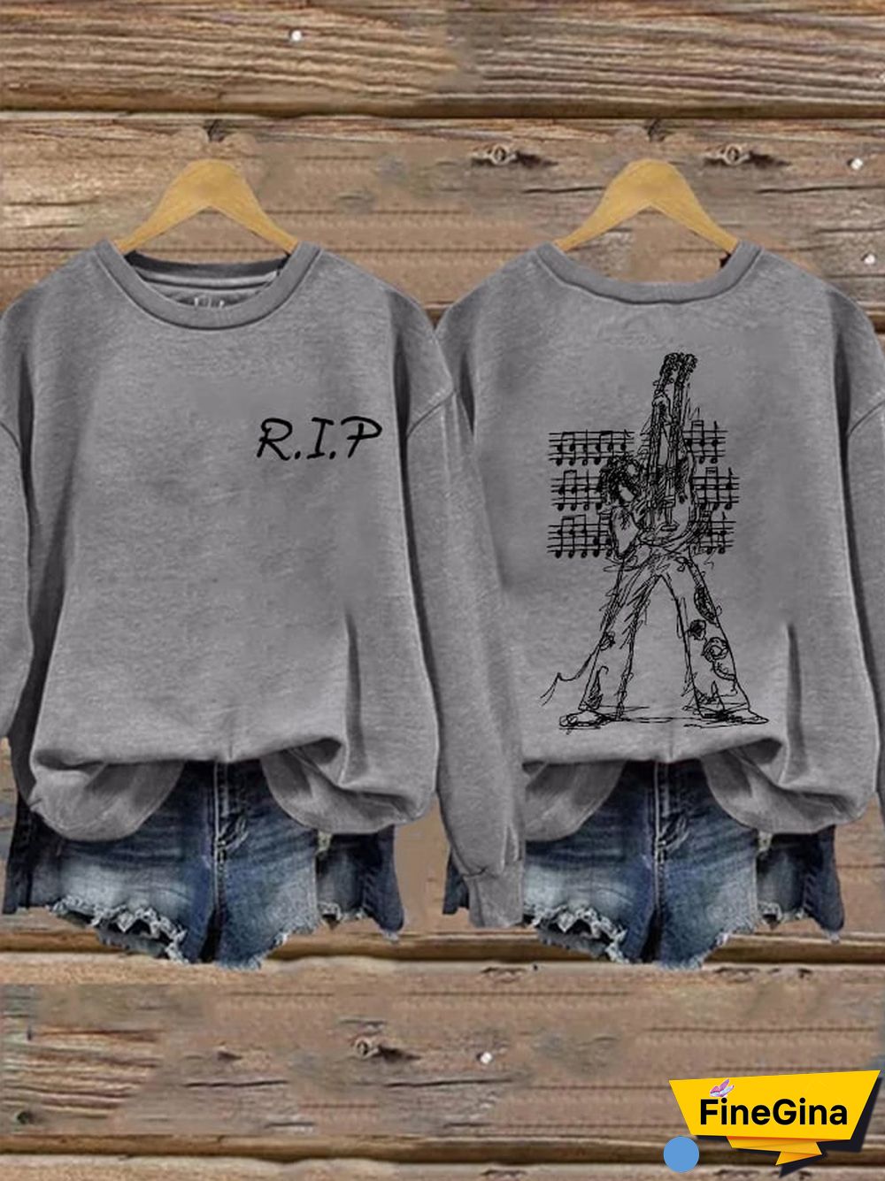 Women'S King Of Music RIP Print Sweatshirt