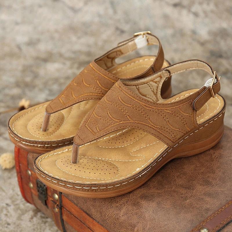 dr care zapatos embroidery orthopedic comfy flip flop sandals