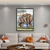 >SALE<Full Embroidery Eco-cotton Thread 11CT Printed Elephants Cross Stitch 50x65cm
