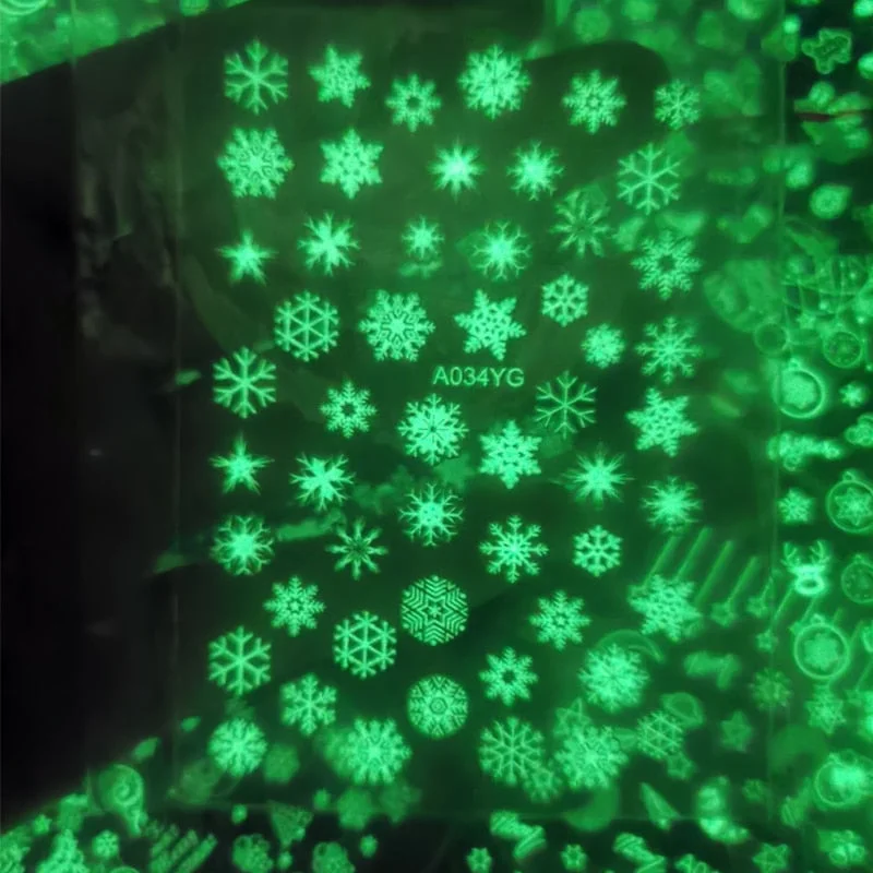 Colorful Night Lights 3D Snowflake Design Transfer Nails Art Sticker Lady Women Manicure Tools Nail Decoration Decals Adhesive