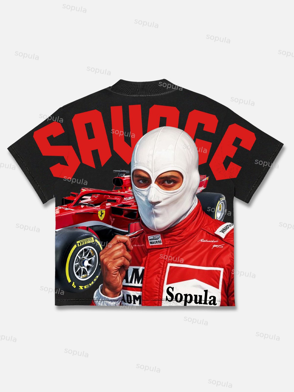 Savage Racer Graphic Cotton T-shirt - SOPULA