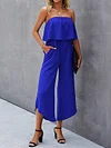 Irregular Clipping Bandeau Jumpsuits