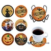 6pcs Halloween DIY Special Shape Diamond Painting Wooden Coasters