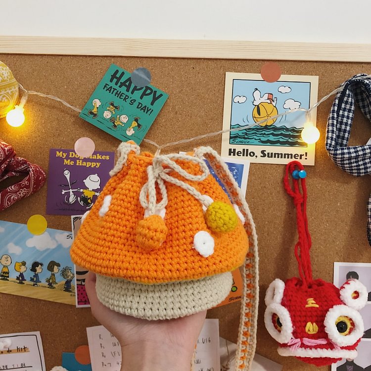 Mushroom Crochet Bag Crochet Material Kit