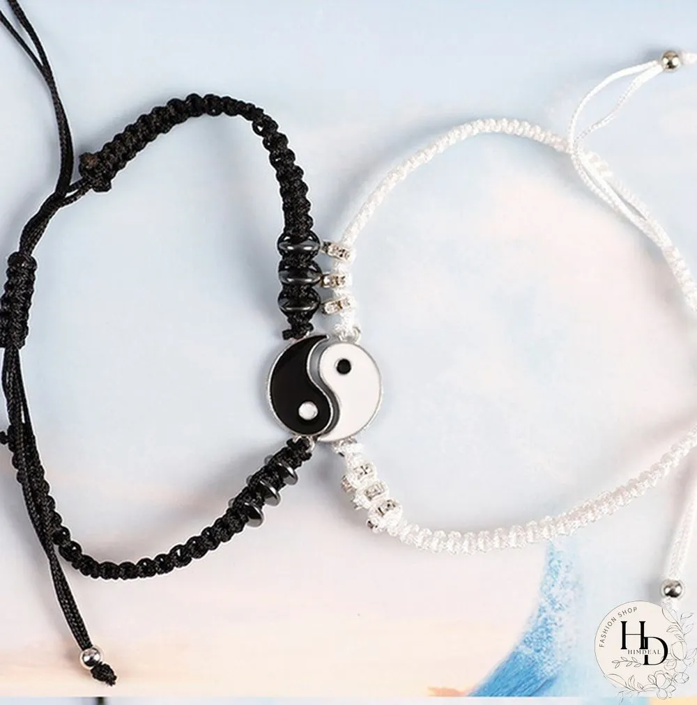 YinYang Adjustable Couple Bracelets Luck Bracelets Friendships Lovers Girlfriend Valentines Gift