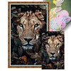 >SALE<Full Embroidery Eco-cotton Thread 11CT Printed Leopard Cross Stitch Kit 40x65cm