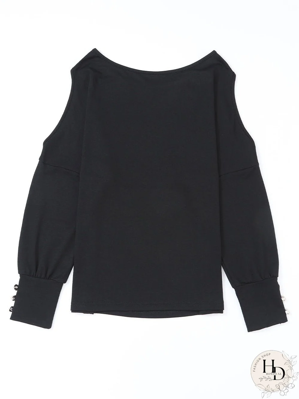 Stylish Black Cold Shoulder Top