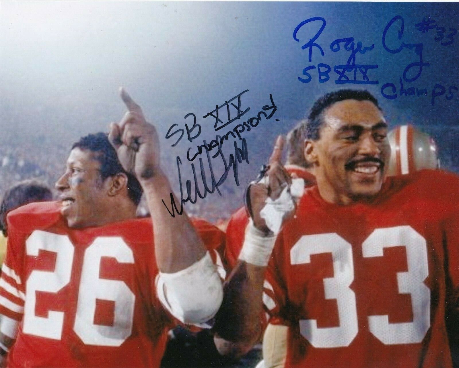 ROGER CRAIG / WENDELL TYLER SAN FRANCISCO 49ERS SB XIX CHAMPS SIGNED 8X10