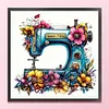 Flower Sewing Machine-Partial 11CT Stamped Cross Stitch Bead Embroidery 36*36cm tapestrymarket