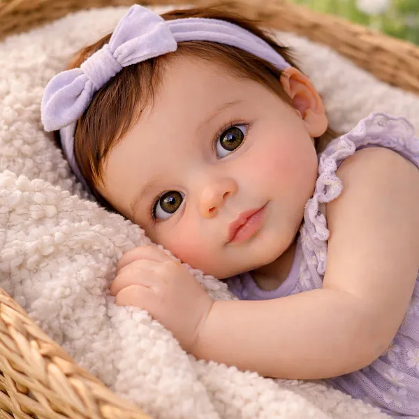 17" Heartbeat & Breath Reborn Baby Farrah — Purple Outfit