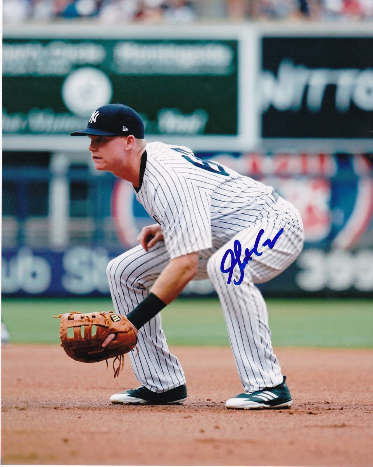 GARRETT COOPER NEW YORK YANKEES ACTION SIGNED 8x10