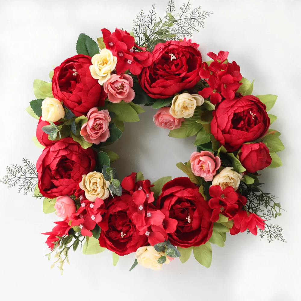 Exquisite peony simulation garland door yard decoration hanging