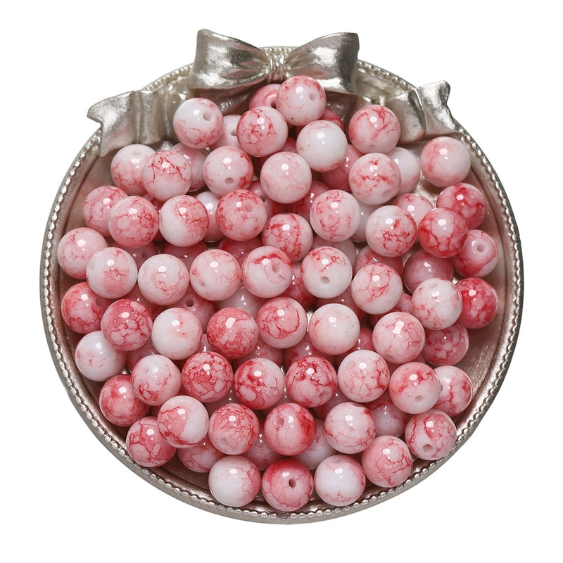 50 PCS/Package Diameter 10mm Diameter 4mm Diameter 8mm Glass Solid Color Jewelry Accessories