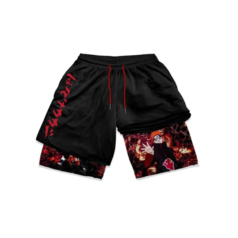 Naruto Akatsuki Pain Printed Men's Fitness Shorts