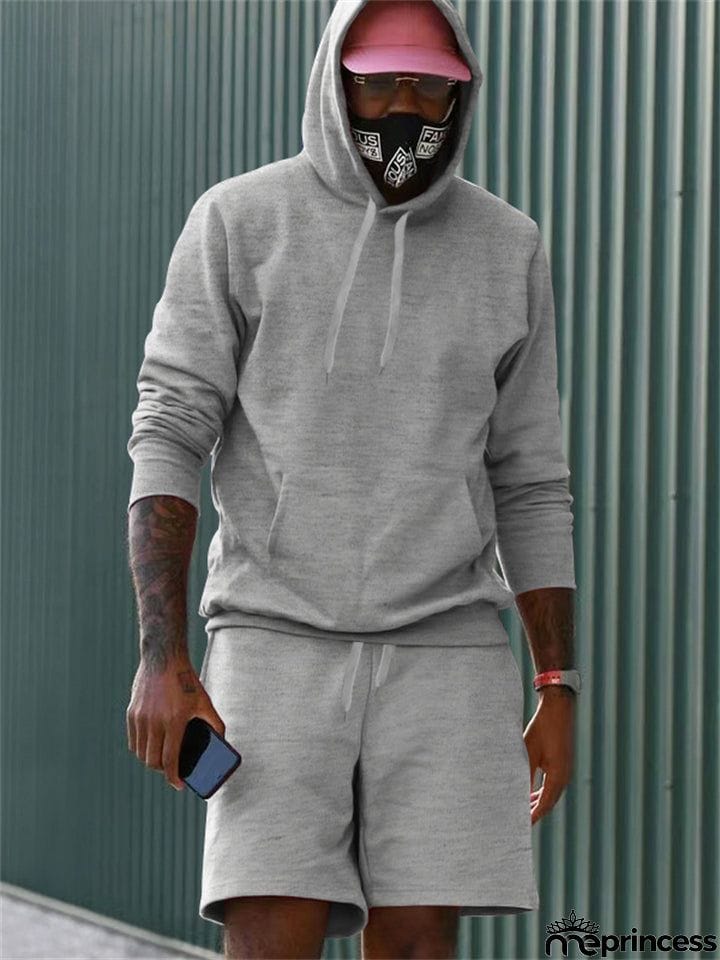 Fleece Casual Solid 2-piece Sports Suit for Men