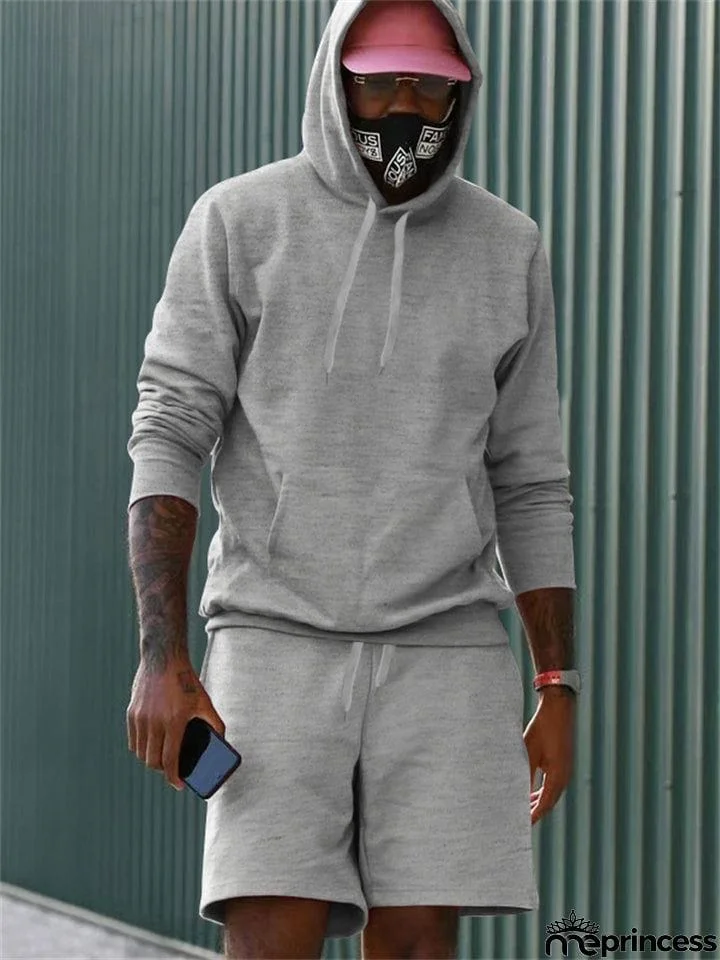 Fleece Casual Solid 2-piece Sports Suit for Men