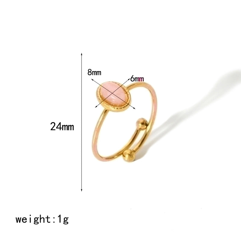 304 Stainless Steel 18K Gold Plated Minimalist Polishing Plating Geometric Adjustable Ring