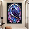 Crow Stained Glass-11CT Stamped Cross Stitch 40*60cm(Big Size)