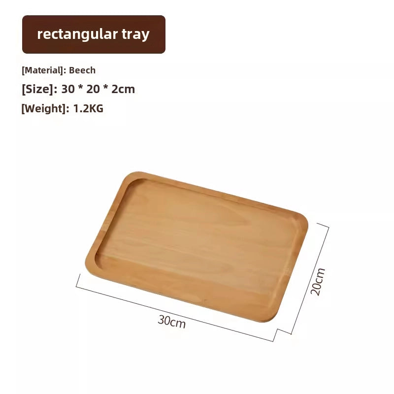 Japanese-style Oval Wooden Tray Solid Wood Rectangular Plate Black Walnut Afternoon Tea Coffee Tray Exquisite Small Tray