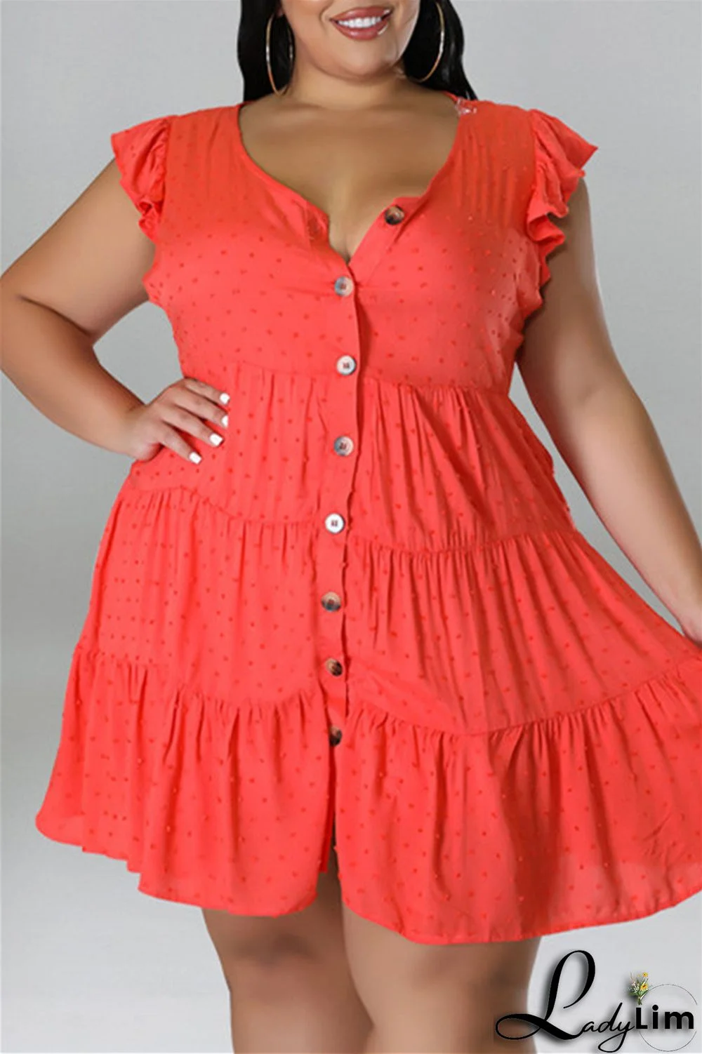 Red Fashion Casual Plus Size Solid Patchwork V Neck Sleeveless Dress