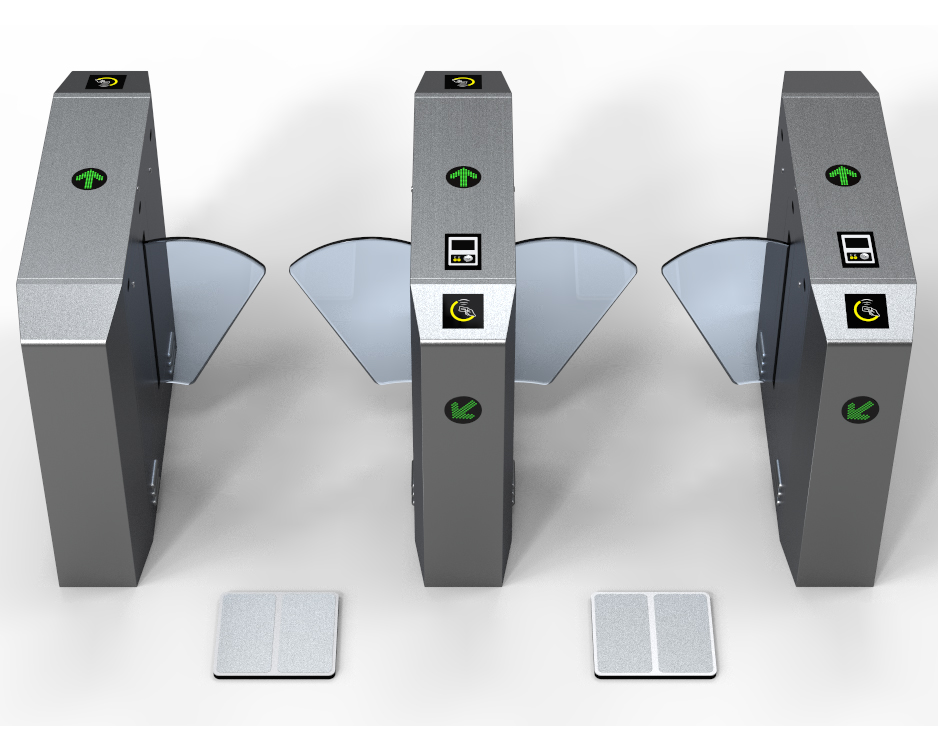 ESD Flap Turnstile / Automatic wing Barrier Gate For Biometric Access Control